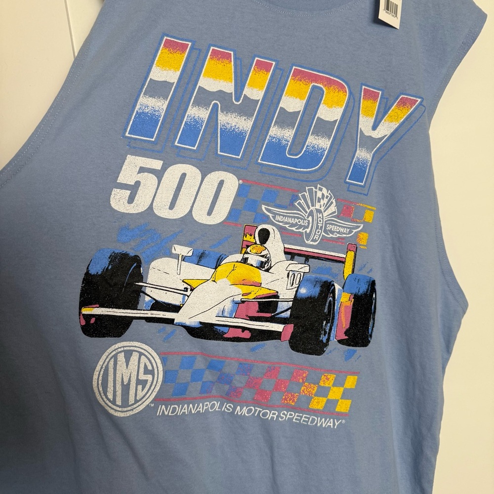 NWT Indy 500 Mens Tank Top Size 2XL Blue Indianapolis Motor Speedway Cars Race - Picture 3 of 9